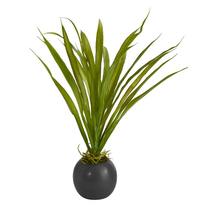 15” Grass Artificial Plant in Decorative Planter