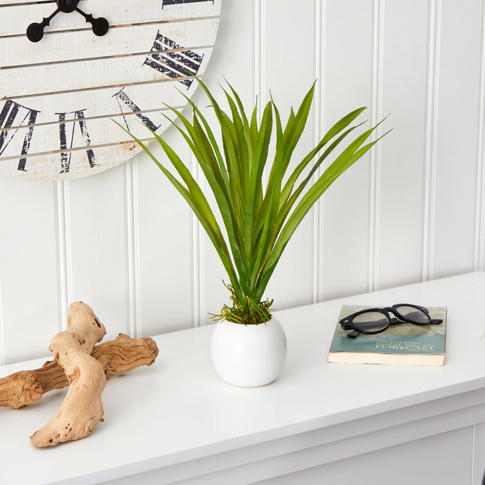 15” Grass Artificial Plant in Decorative Planter