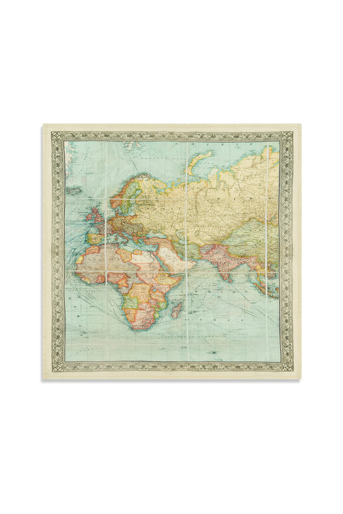 '1914 Nautical World Map' Linen Napkin, 50x50cm