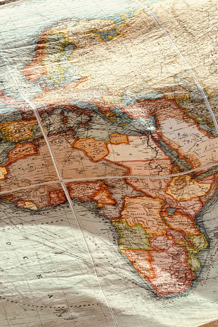 '1914 Nautical World Map' Linen Napkin, 50x50cm