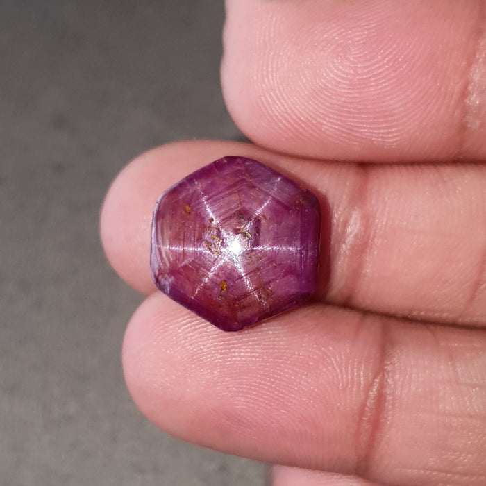 star ruby hexagon cabochon
