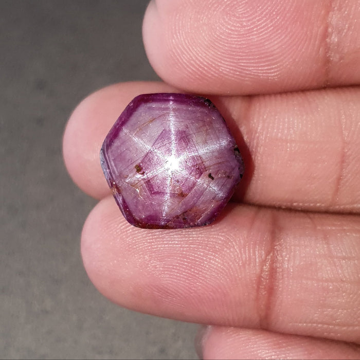 star ruby hexagon cabochon
