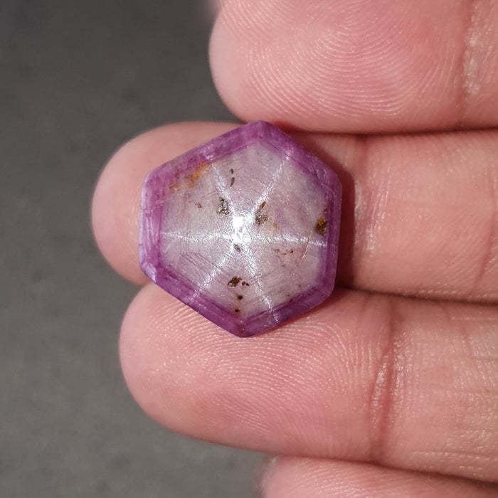star ruby hexagon cabochon