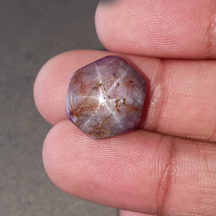 star ruby hexagon cabochon
