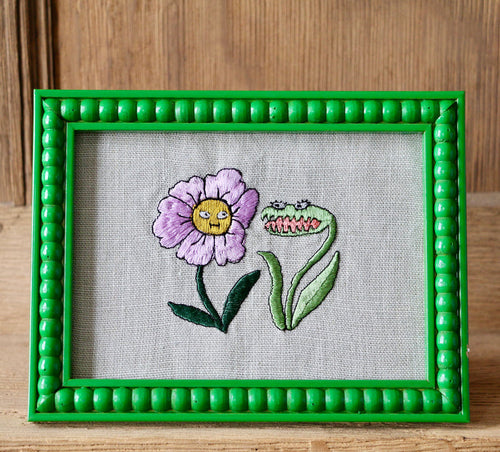 'Anemone Meets Venus'  - Framed Embroidery by Edith Cartoonist x Hannah Cummings