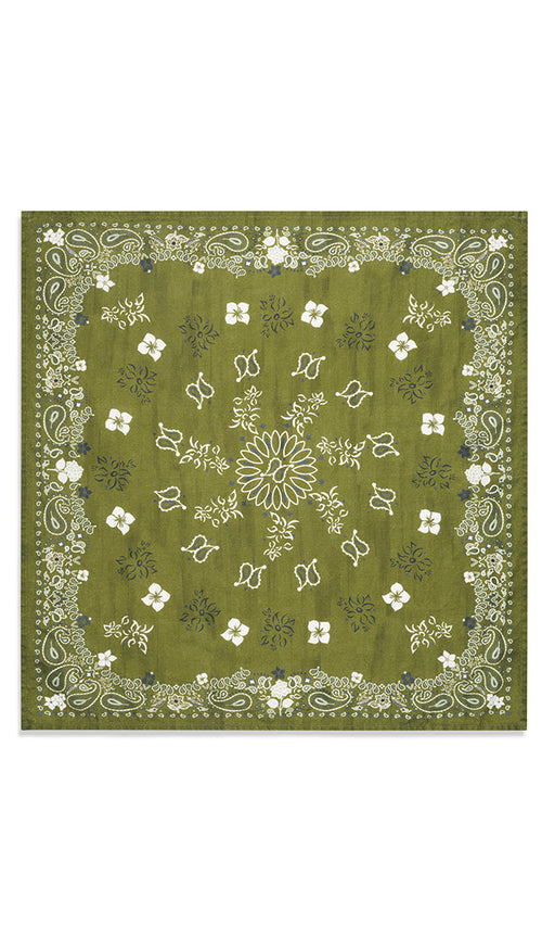 'Bandana' Linen Napkin in Avocado Green, 50x50cm