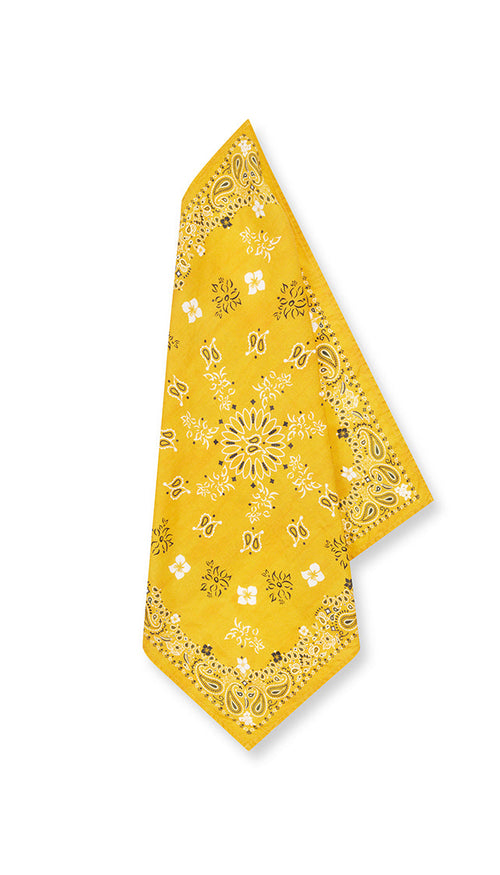 'Bandana' Linen Napkin in Lemon Yellow, 50x50cm