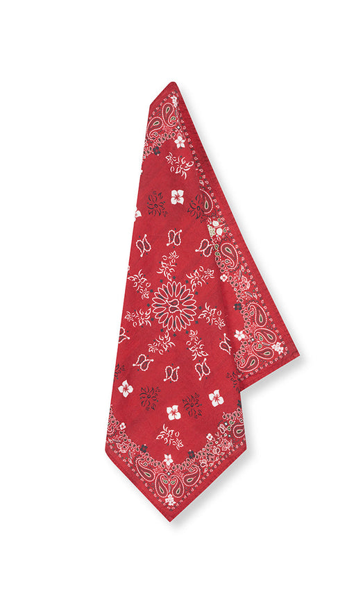 'Bandana' Linen Napkin in Red, 50x50cm