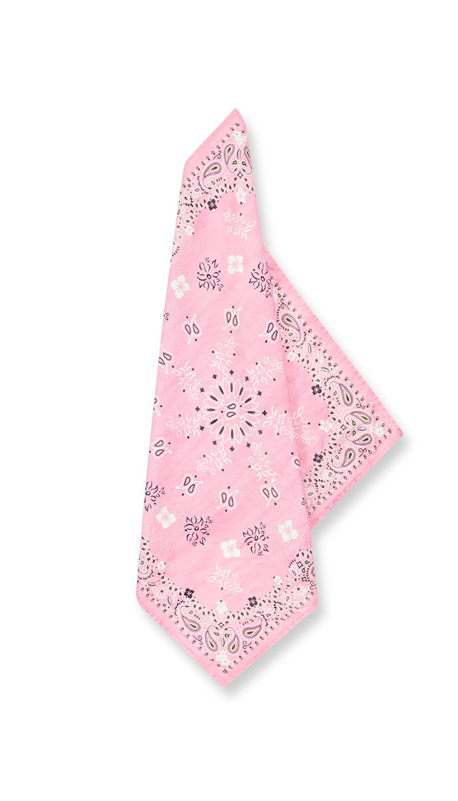 'Bandana' Linen Napkin in Rose Pink, 50x50cm