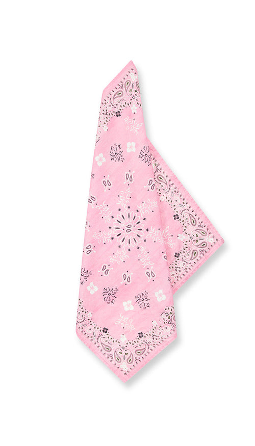 'Bandana' Linen Napkin in Rose Pink, 50x50cm