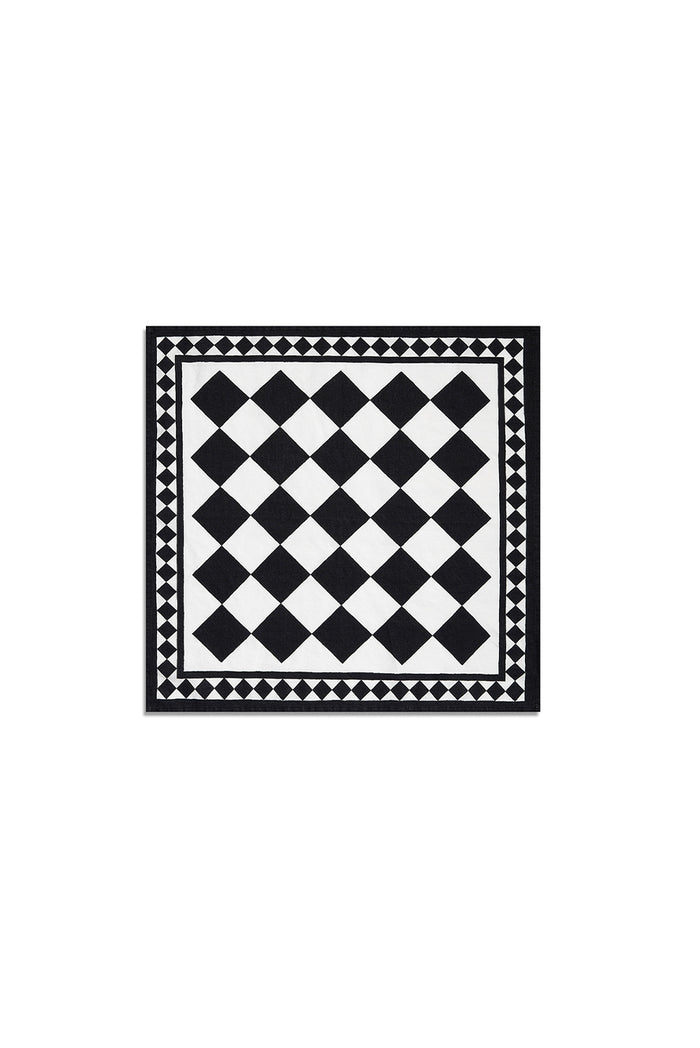 'Black Check' Summerill & Bishop x Claridge's Linen Napkin, 50x50cm