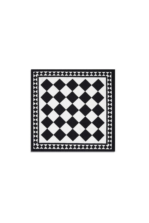 'Black Check' Summerill & Bishop x Claridge's Linen Napkin, 50x50cm