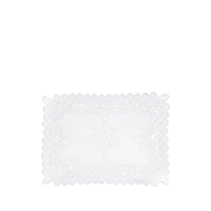 'Blanche' Lace Scalloped Placemat, 35x50cm