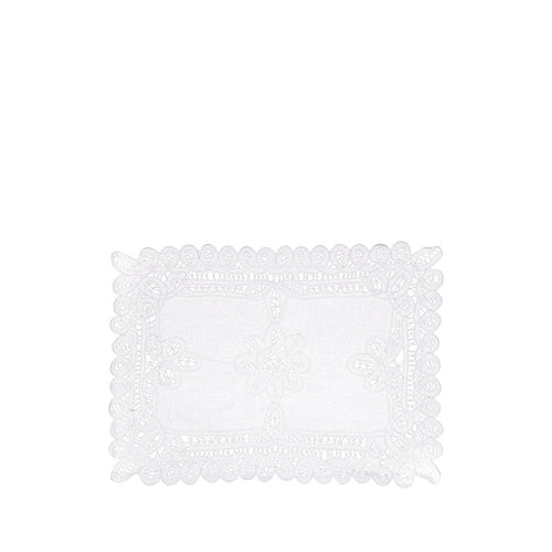 'Blanche' Lace Scalloped Placemat, 35x50cm