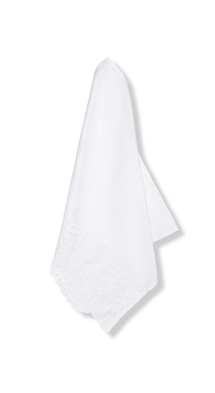 'Broderie Anglaise' Linen Napkin, 50 x 50cm