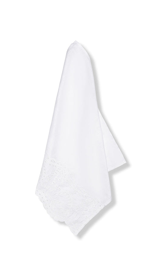 'Broderie Anglaise' Linen Napkin, 50 x 50cm