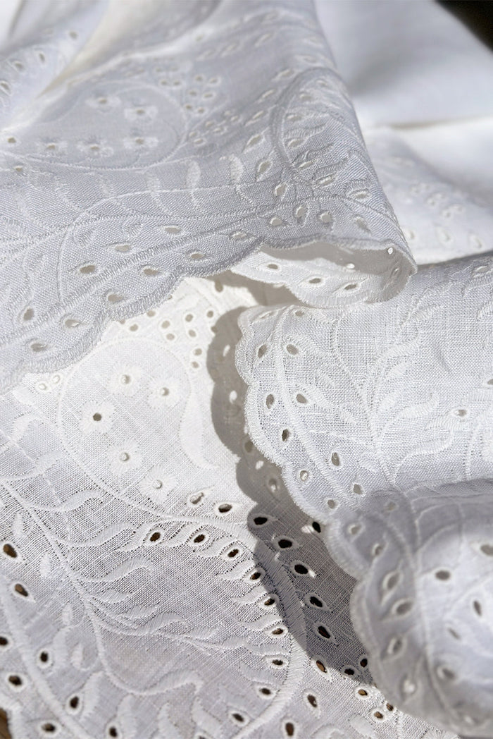 'Broderie Anglaise' Linen Napkin, 50 x 50cm