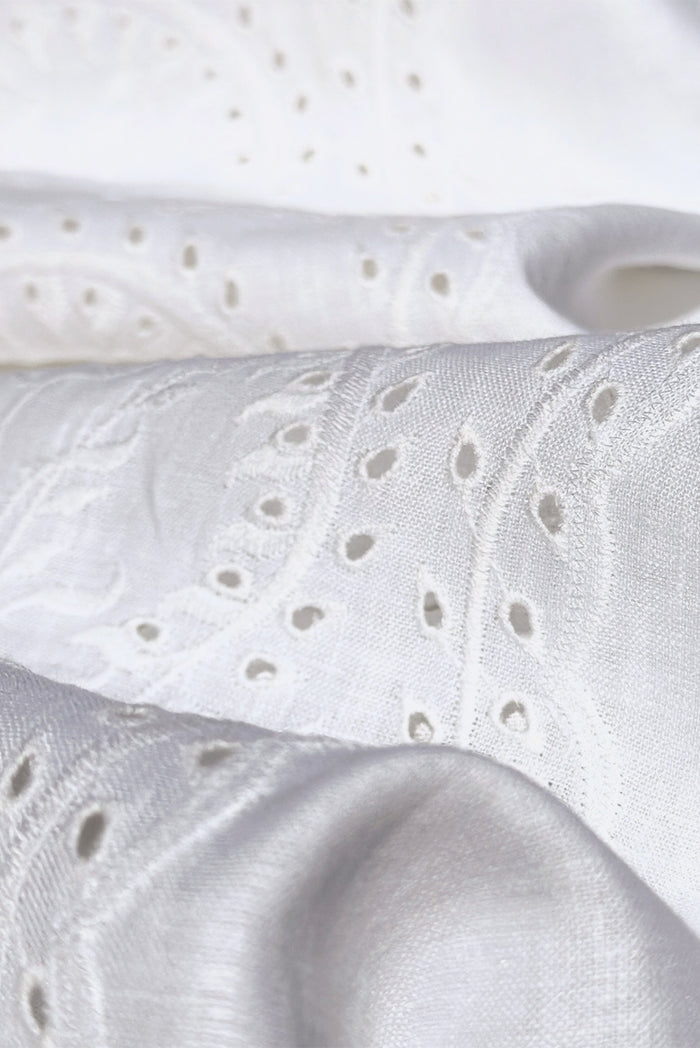 'Broderie Anglaise' Linen Napkin, 50 x 50cm