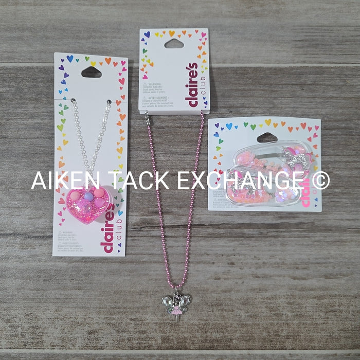 Claire's Club Bundle - 2 Necklaces, 2 Hair Clips