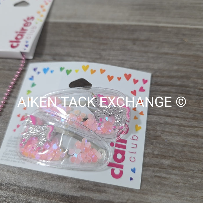 Claire's Club Bundle - 2 Necklaces, 2 Hair Clips