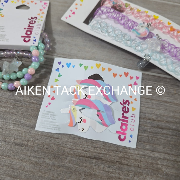 Claire's Club Bundle - 3 Bracelets, 3 Chokers, 2 Hair Clips