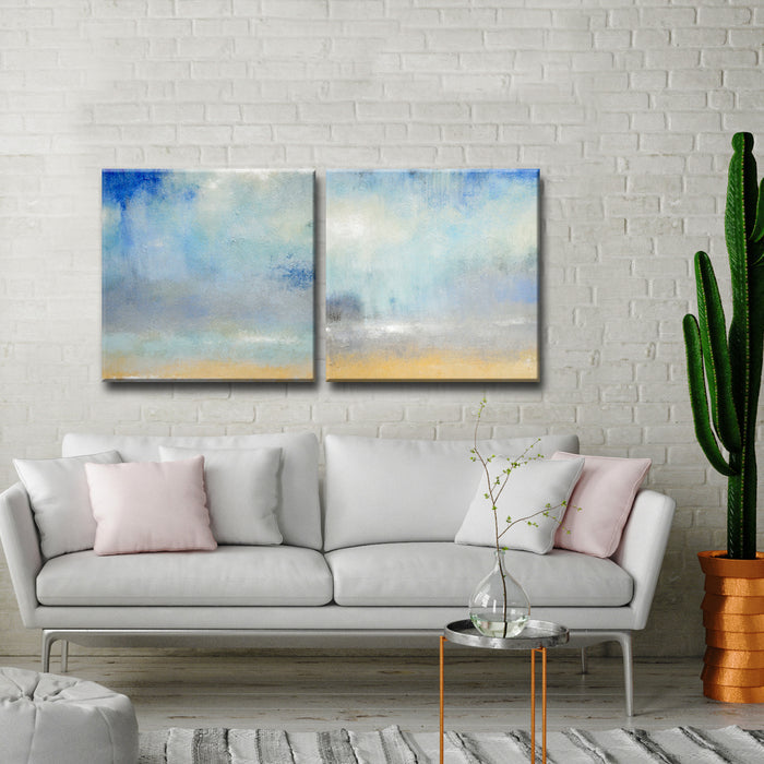 'Coastal Downpour B' Wrapped Canvas Wall Art