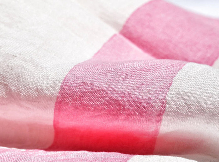 'Cornice' Linen Napkin in Rose Pink, 50x50cm
