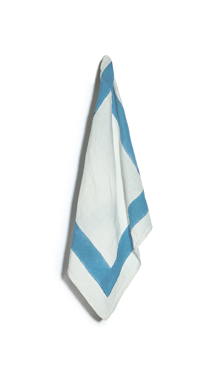 'Cornice' Linen Napkin in Sky Blue, 50x50cm