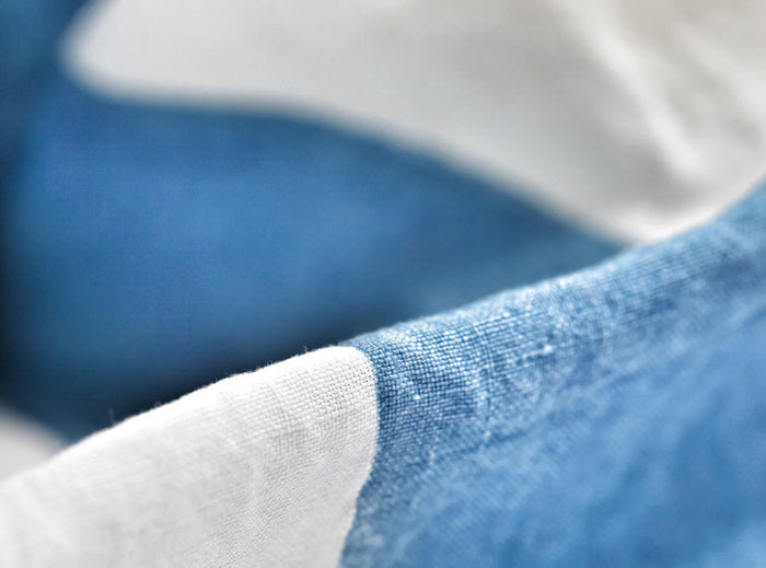 'Cornice' Linen Napkin in Sky Blue, 50x50cm