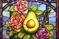 Dreamy Avocado Among Roses