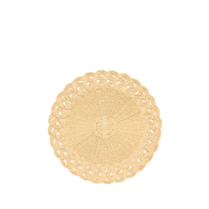 'Elia' Handwoven Straw Effect Placemat in Natural, 40cm