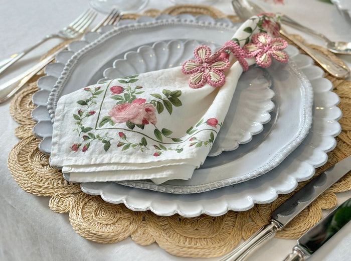 'Elia' Handwoven Straw Effect Placemat in Natural, 40cm