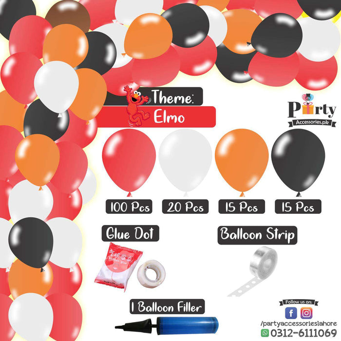 Balloon Arch Set Garland kit 150 balloons in elmo theme colors