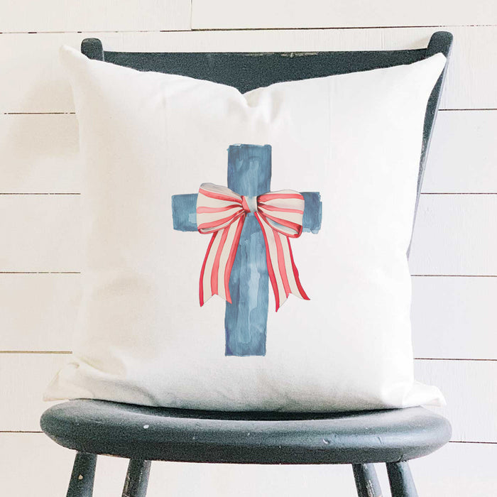 Faith & Freedom - Patriotic Square Canvas Pillow