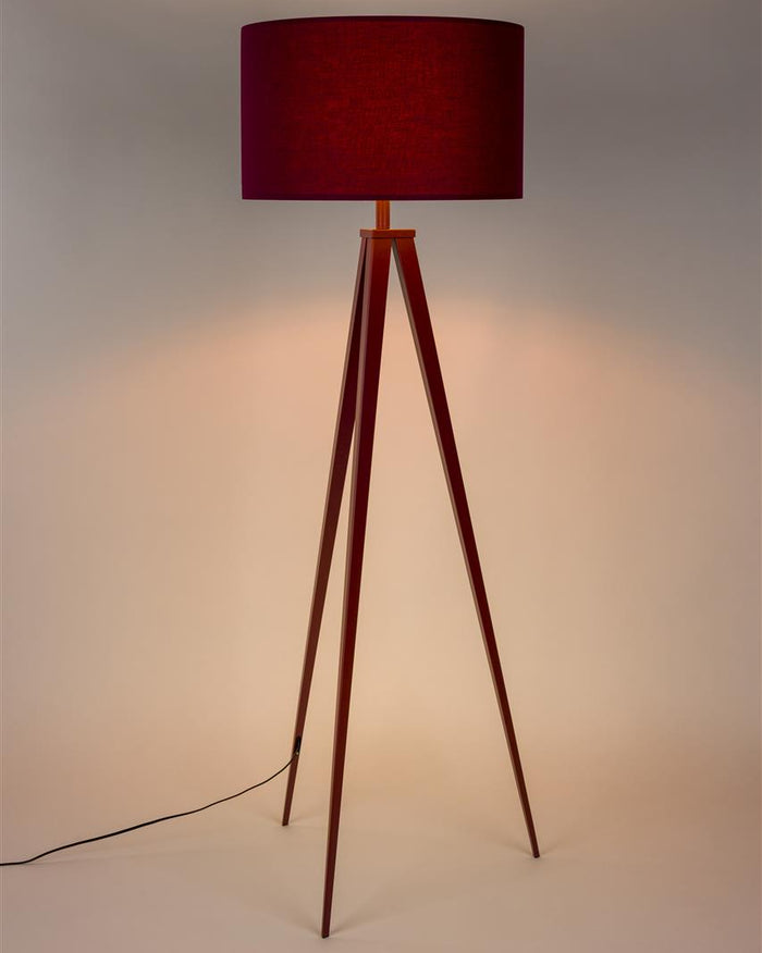 Floor Lamp Tripod- Marsala Red