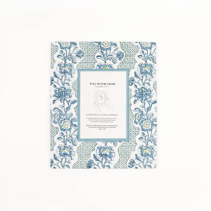 Floral Trellis Indigo - Block Printed Picture Frame