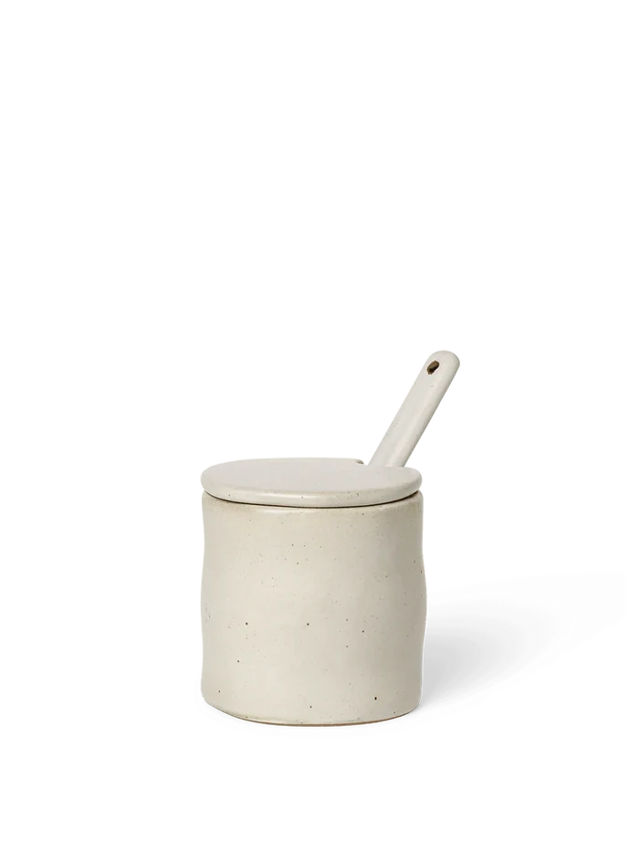 Flow Jar with Spoon / Off White