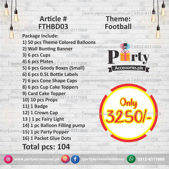 Football theme birthday Party decoration kit