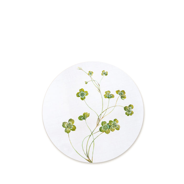 'Four-Leaf Clover' Round Cork-Backed Placemat, 34cm