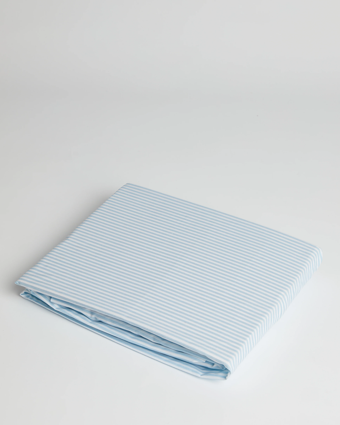 Foxford Blue Ticking Fitted Sheet