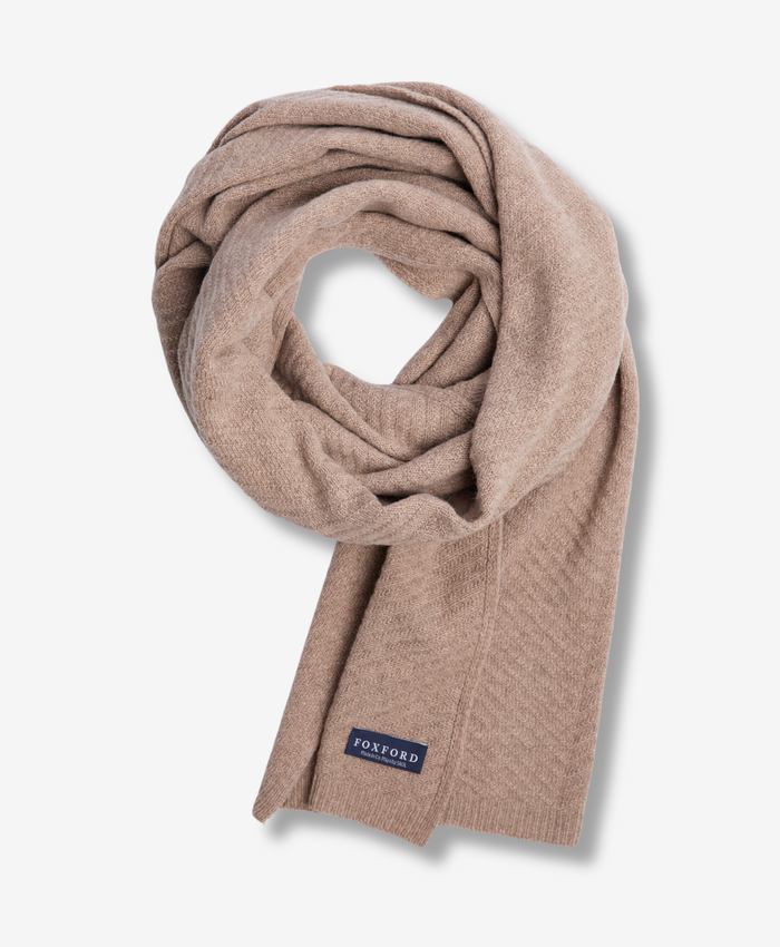Foxford Brown Knitted Lambswool Scarf