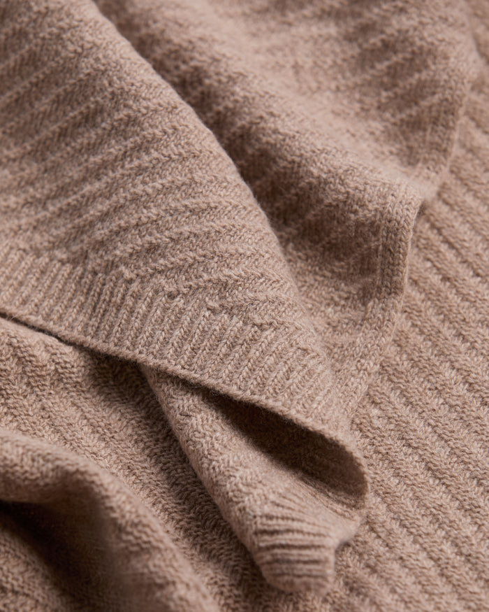 Foxford Brown Knitted Lambswool Scarf