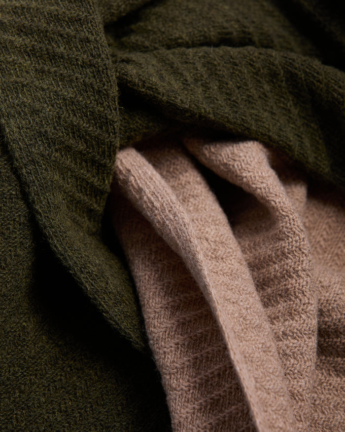 Foxford Brown Knitted Lambswool Scarf