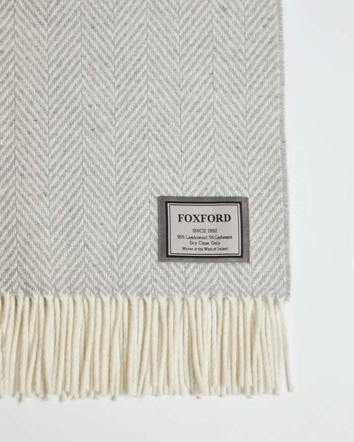 Foxford Clare Island Extra Large Cashmere and Wool Throw folded over