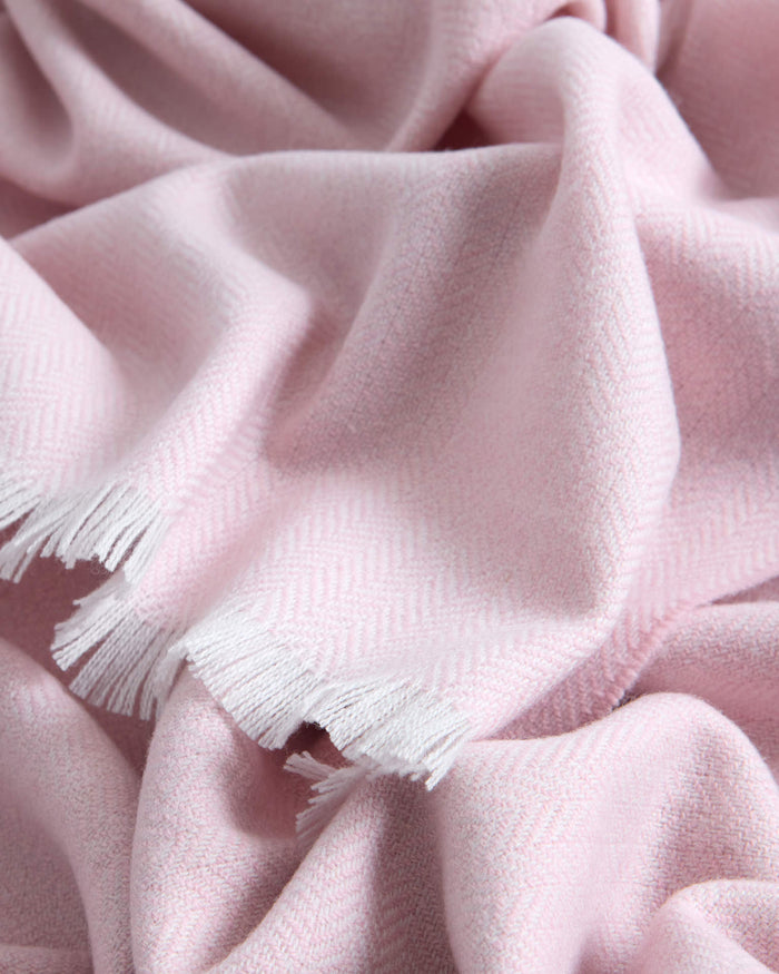 Foxford Extra-Large Lambswool Throw- Pink