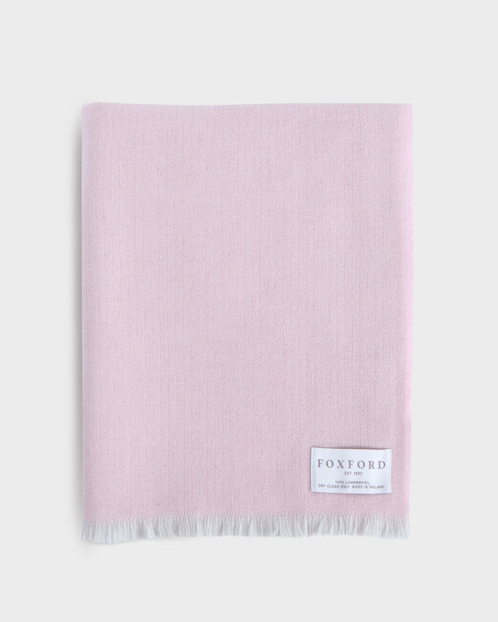 Foxford Extra-Large Lambswool Throw- Pink