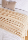 Foxford Extra-Large Lambswool Throw Blanket- Camel
