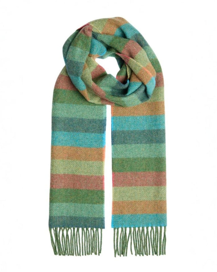 Foxford Leaf Multi-Stripe Lambswool Scarf