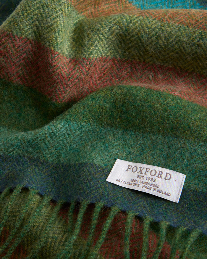 Foxford Leaf Multi-Stripe Lambswool Scarf
