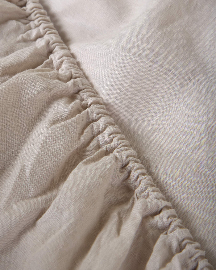 Foxford Nacre Pure Linen Fitted Sheet